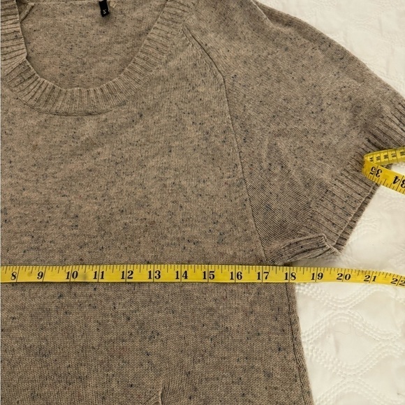 7 For All Mankind Wool/Cashmere Long Scoopneck Sweater Size M Taupe - Picture 10 of 12